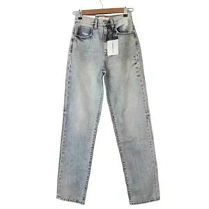 NWT Willow Root Buckle Jeans Size 24 The Vintage Dad Denim High Rise Light Wash